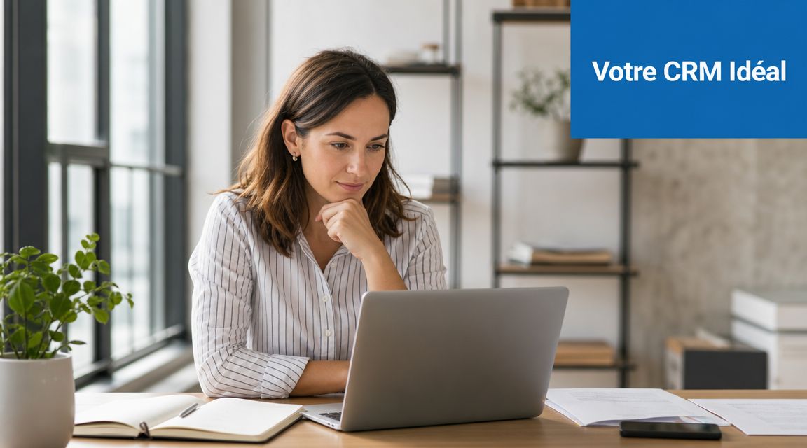 Une femme professionnelle travaillant sur son ordinateur portable dans un bureau moderne et lumineux.